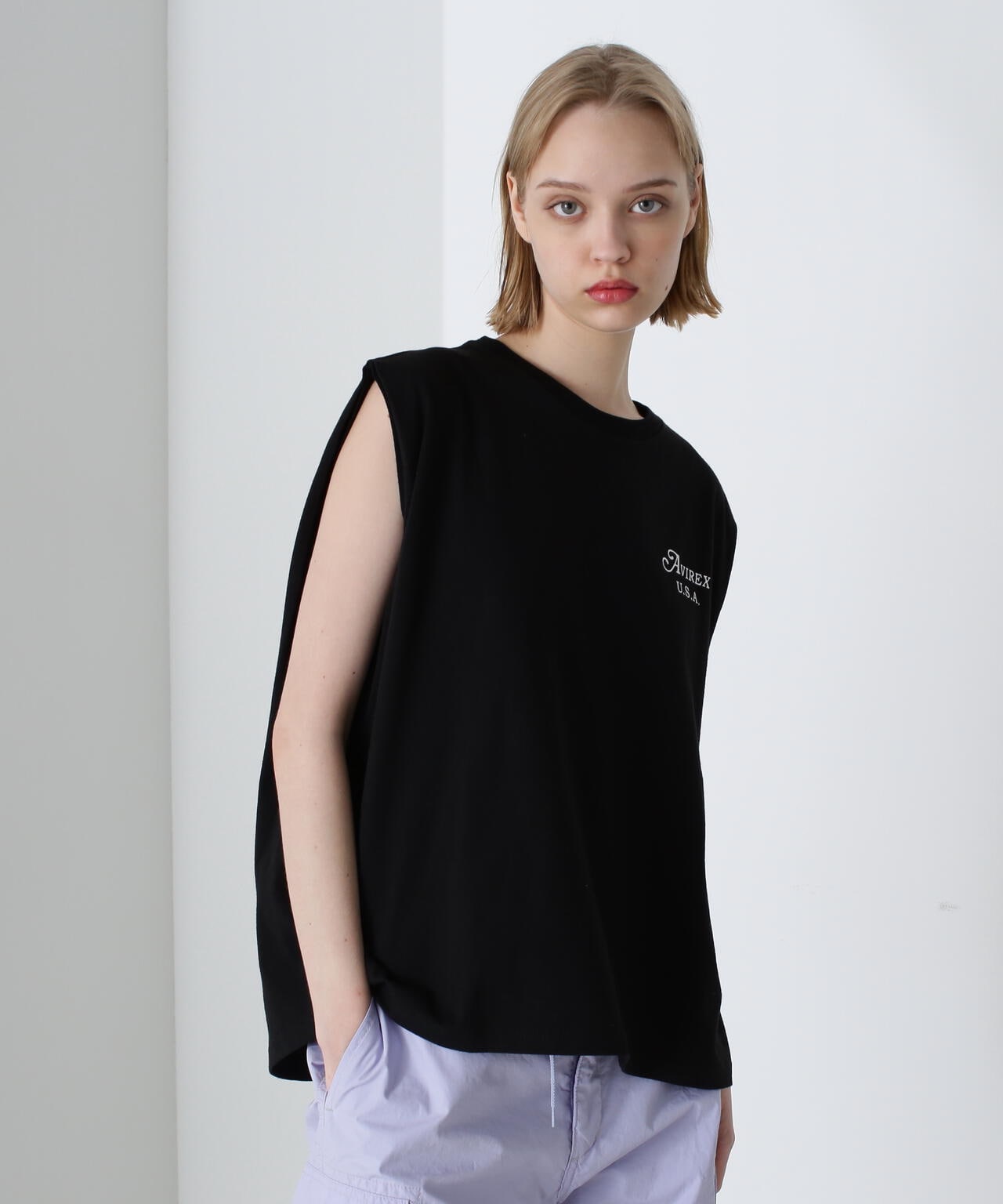 《直営店限定》SLEEVE LESS TOPS/スリーブレス トップス