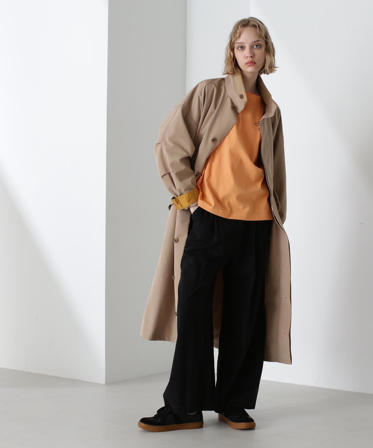 《直営店限定》STAND COLLAR LONG COAT/スタンドカラーロングコート