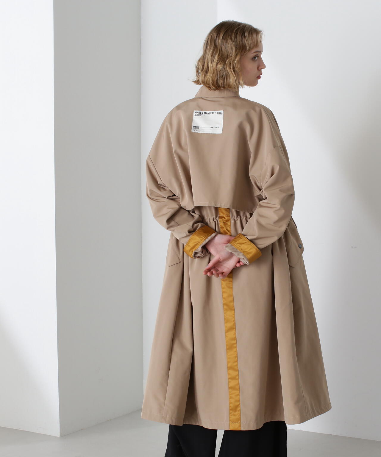 L´Or stand collar long coat トレンチコート エクリュ-