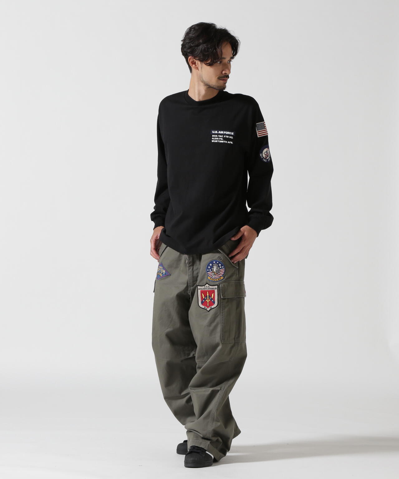 《直営店限定》TOP GUN WAPPEN CARGO PANTS / トップガン ワッペン カーゴパンツ / AVIREX 