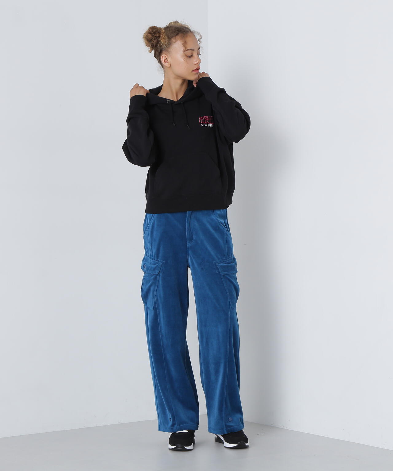 BOYFRIEND CARGO VELOUR PANTS/ボーイフレンド ベロアカーゴパンツ