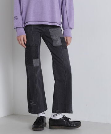 PATCH STRETCH DENIM PANTS/パッチストレッチデニムパンツ