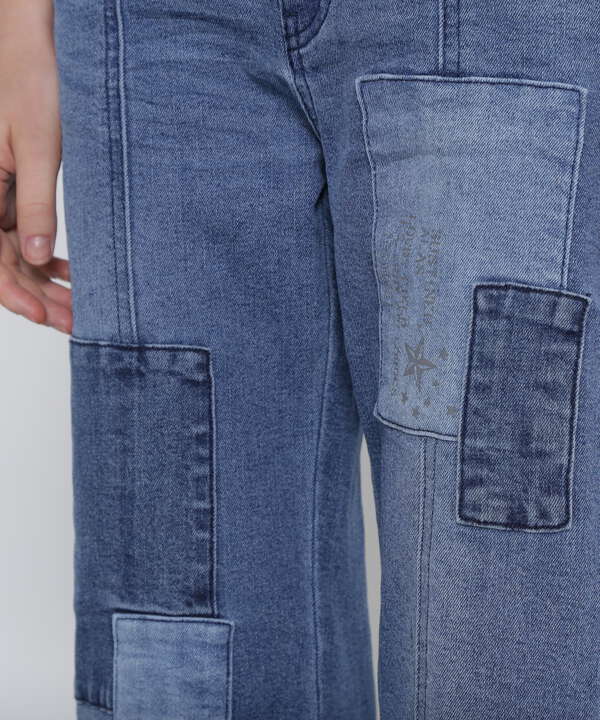 PATCH STRETCH DENIM PANTS/パッチストレッチデニムパンツ