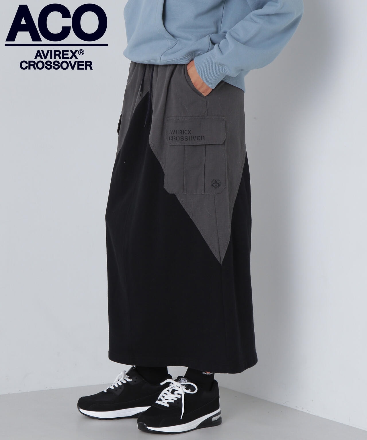 《CROSSOVER》RIPSTOP COMBI SKIRT/リップストップ コンビススカート クロスオーバー