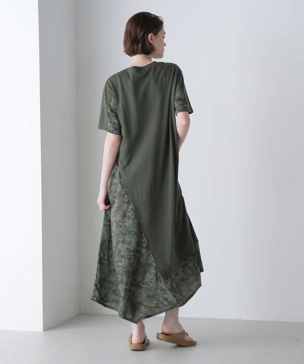 ASYMMETRY CAMO MIX ONEPIECE/アシンメトリー カモフラージュミックス ワンピース