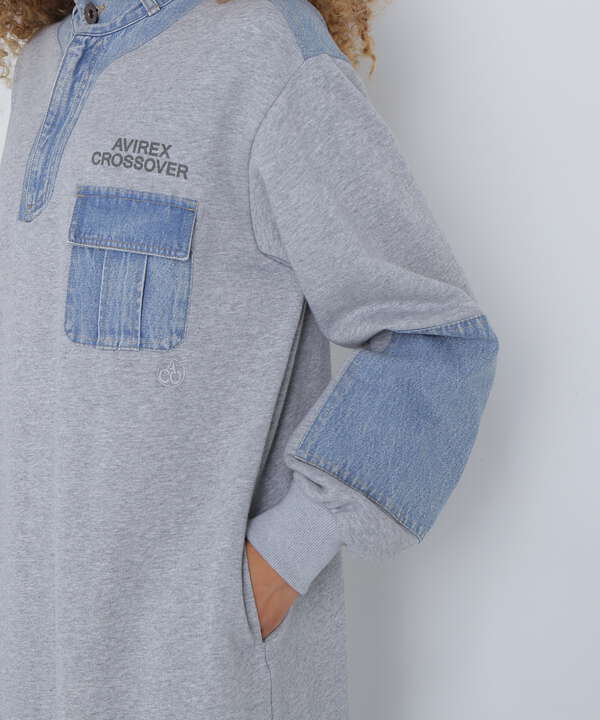 《CROSSOVER》DENIM COMBI ONEPIECE/デニムコンビワンピース