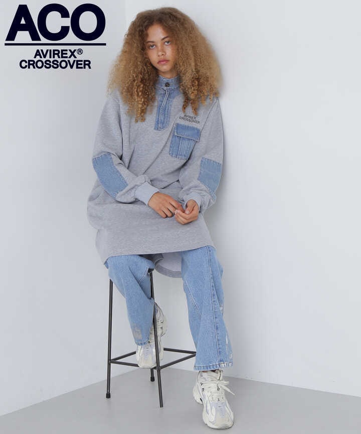 《CROSSOVER》DENIM COMBI ONEPIECE/デニムコンビワンピース