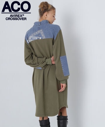 《CROSSOVER》DENIM COMBI ONEPIECE/デニムコンビワンピース