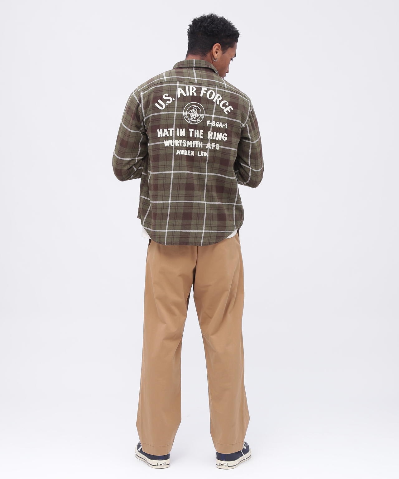 LONGSLEEVE CHECK EMB SHIRT USAF / ロングスリーブ チェック エンブロイダリー シャツ USAF 