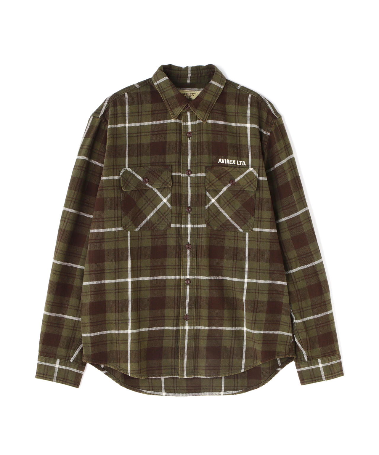 LONGSLEEVE CHECK EMB SHIRT USAF / ロングスリーブ チェック エンブロイダリー シャツ USAF 