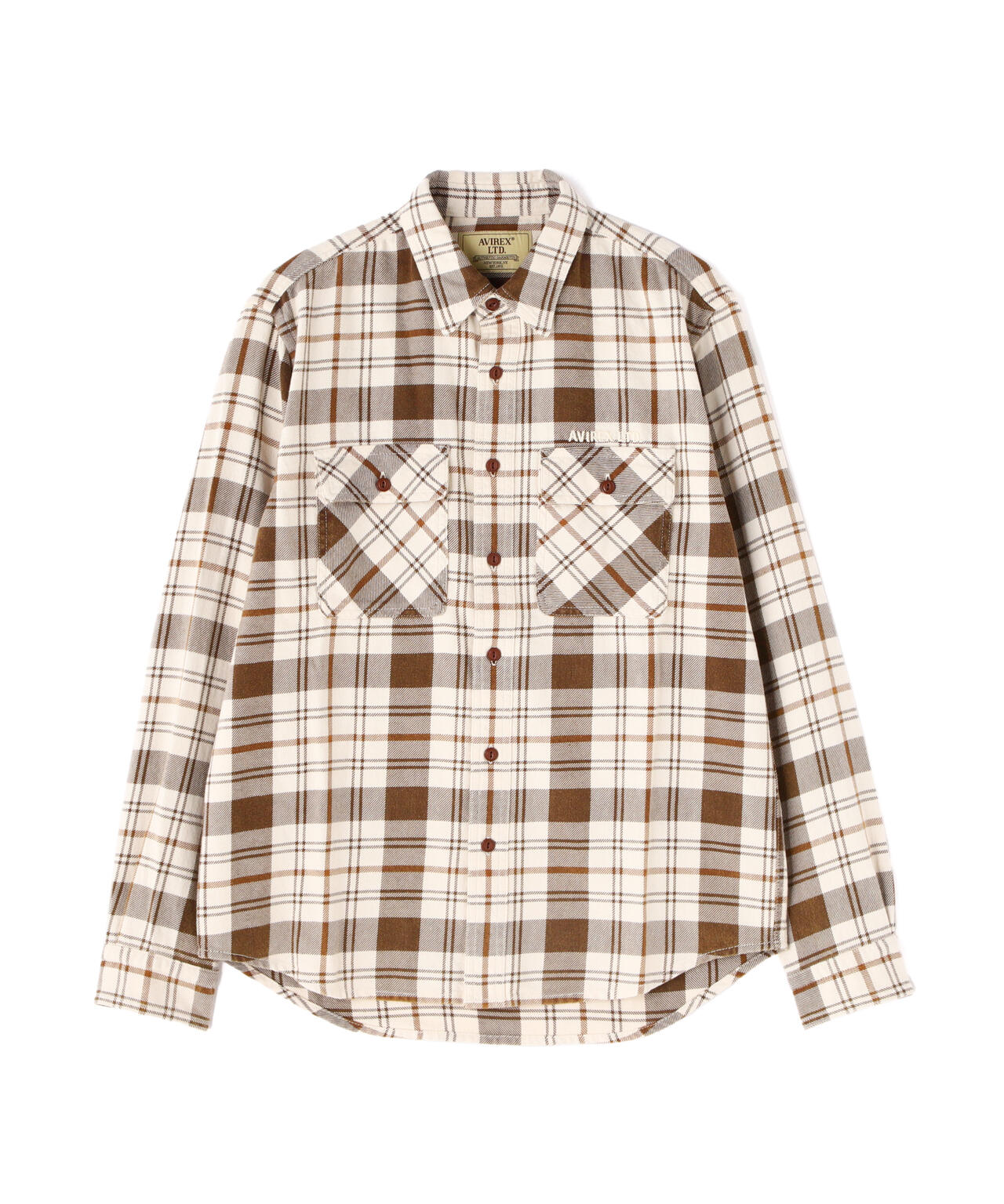 LONGSLEEVE CHECK EMB SHIRT USAF / ロングスリーブ チェック エンブロイダリー シャツ USAF 