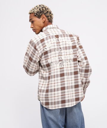 LONGSLEEVE CHECK EMB SHIRT USAF / ロングスリーブ チェック エンブロイダリー シャツ USAF 