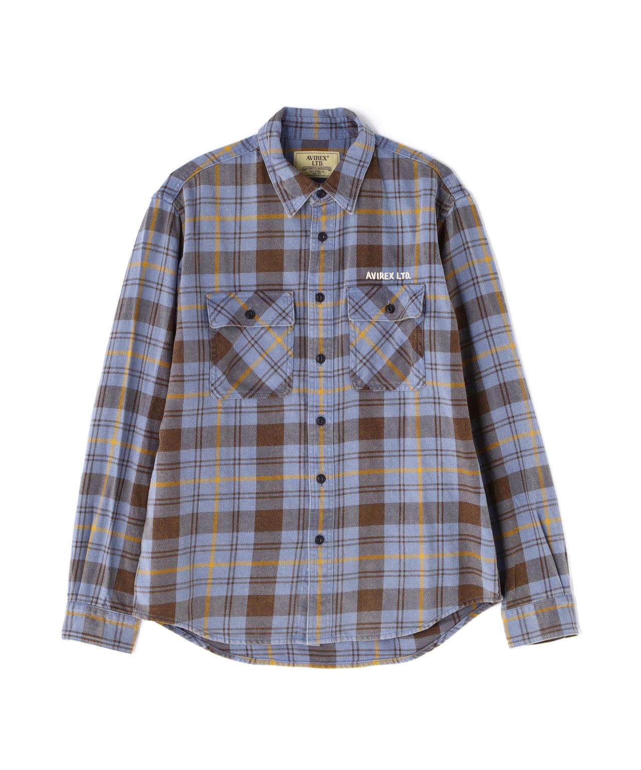 LONGSLEEVE CHECK EMB SHIRT USAF / ロングスリーブ チェック エンブロイダリー シャツ USAF 