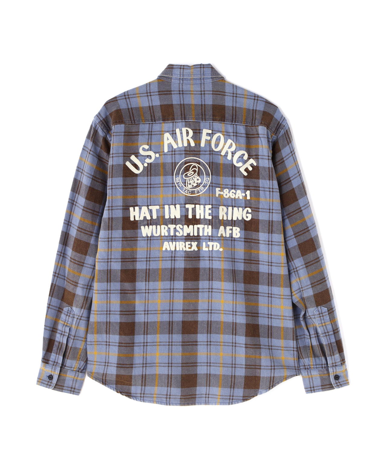 LONGSLEEVE CHECK EMB SHIRT USAF / ロングスリーブ チェック エンブロイダリー シャツ USAF 