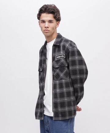 【先行予約 11月中旬-11月下旬入荷予定】《WEB&DEPOT限定》ZIP UP FLANNEL SHIRT / ジップアップ フランネル