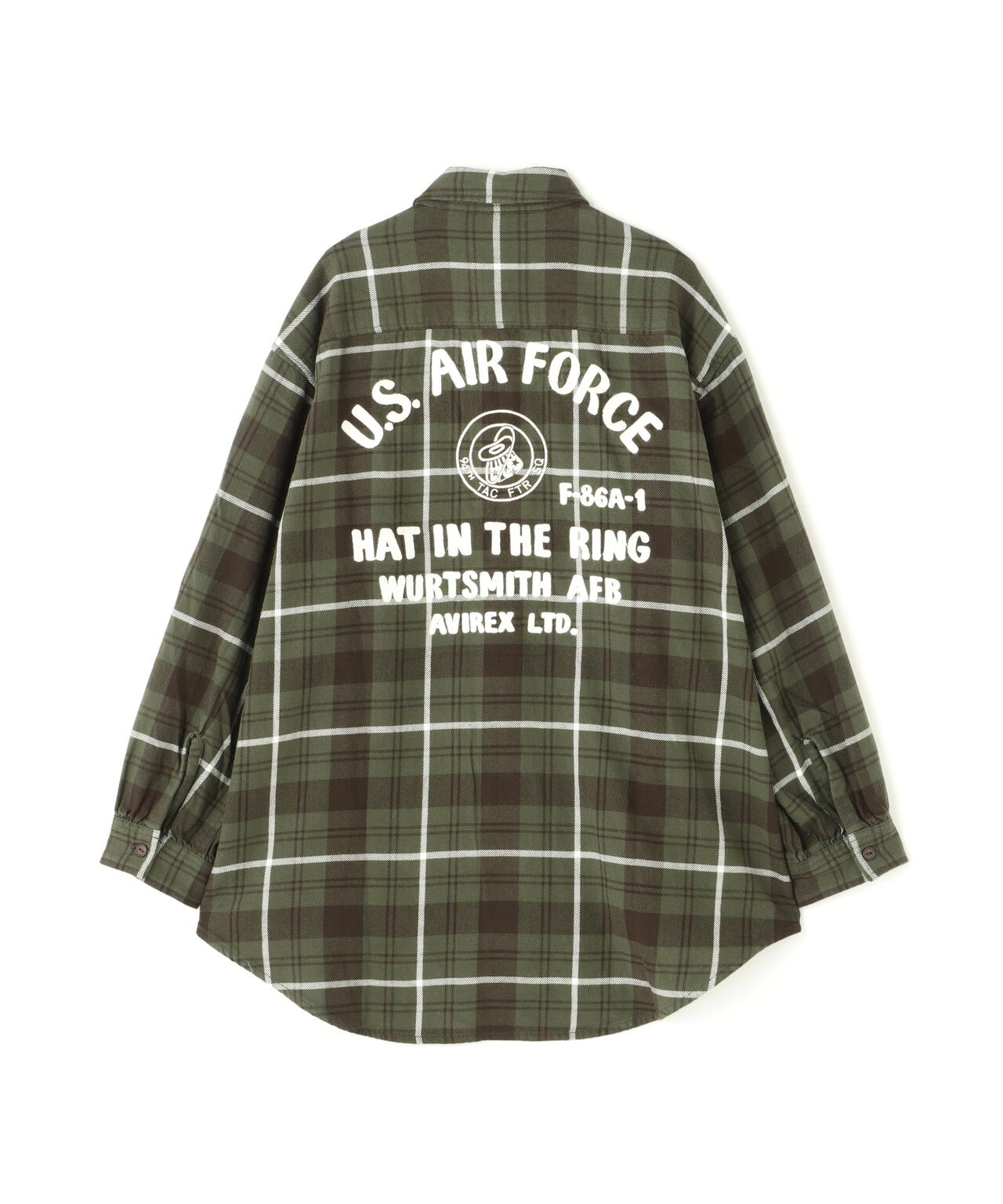 《直営店限定》COTTON WIDE CHECK EMB SHIRTS USAF/コットンワイドチェ