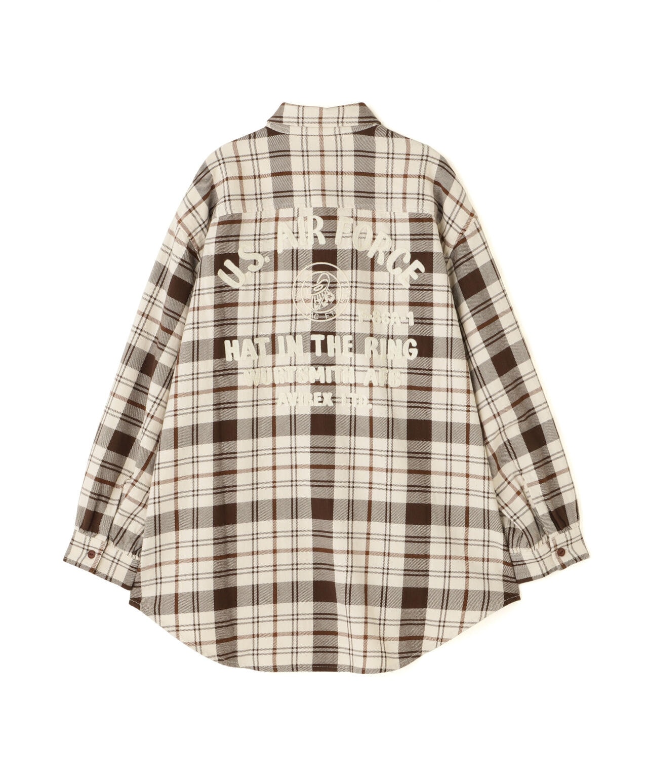 《直営店限定》COTTON WIDE CHECK EMB SHIRTS USAF/コットンワイドチェ