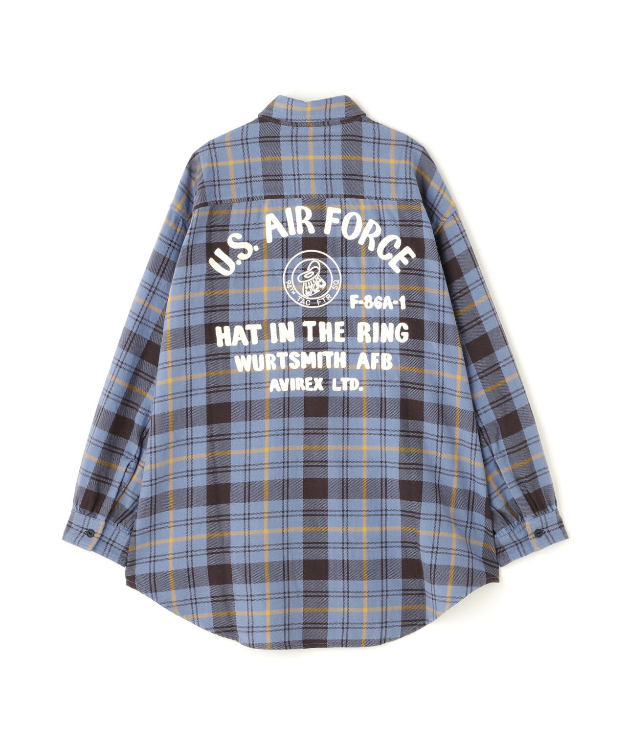 《直営店限定》COTTON WIDE CHECK EMB SHIRTS USAF/コットンワイドチェ