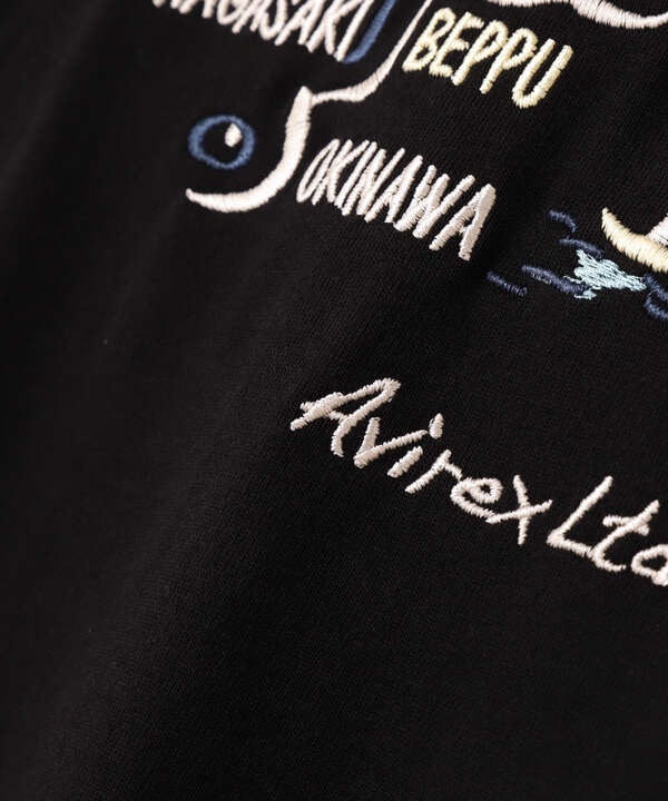 EMBROIDERY T-SHIRT "JAPAN MAP" / エンブロイダリー 長袖Tシャツ "ジャパン マップ" / AVIREX /