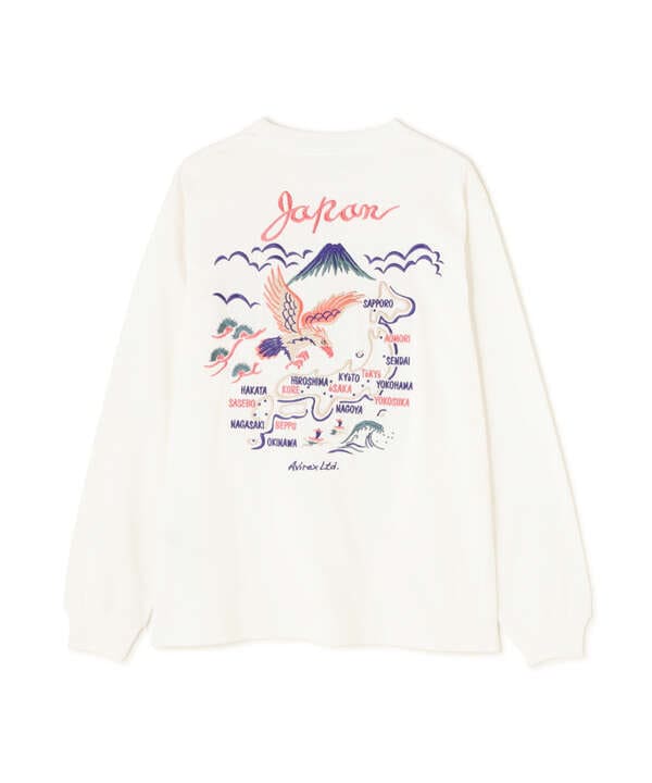 EMBROIDERY T-SHIRT "JAPAN MAP" / エンブロイダリー 長袖Tシャツ "ジャパン マップ" / AVIREX /