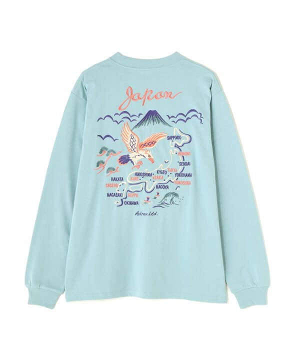 EMBROIDERY T-SHIRT "JAPAN MAP" / エンブロイダリー 長袖Tシャツ "ジャパン マップ" / AVIREX /