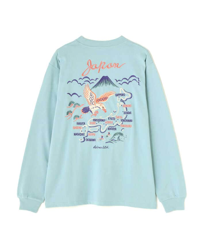 EMBROIDERY T-SHIRT ”JAPAN MAP” / エンブロイダリー 長袖Tシャツ ”ジャパン マップ” / AVIREX /