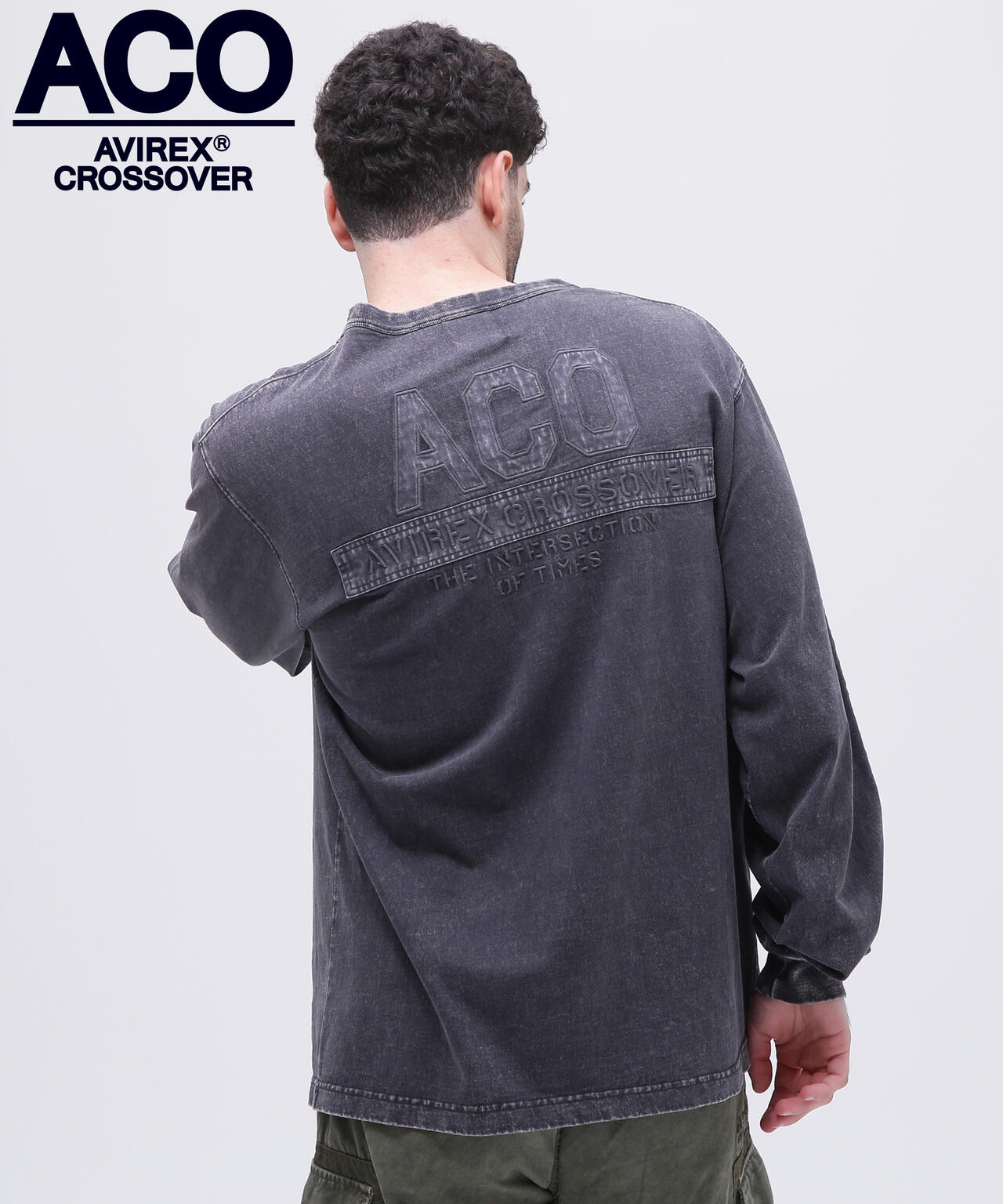 《CROSSOVER》FADED WASH LONGSLEEVE T-SHIRT / フェイデッド ウォッシュ 長袖Tシャツ 