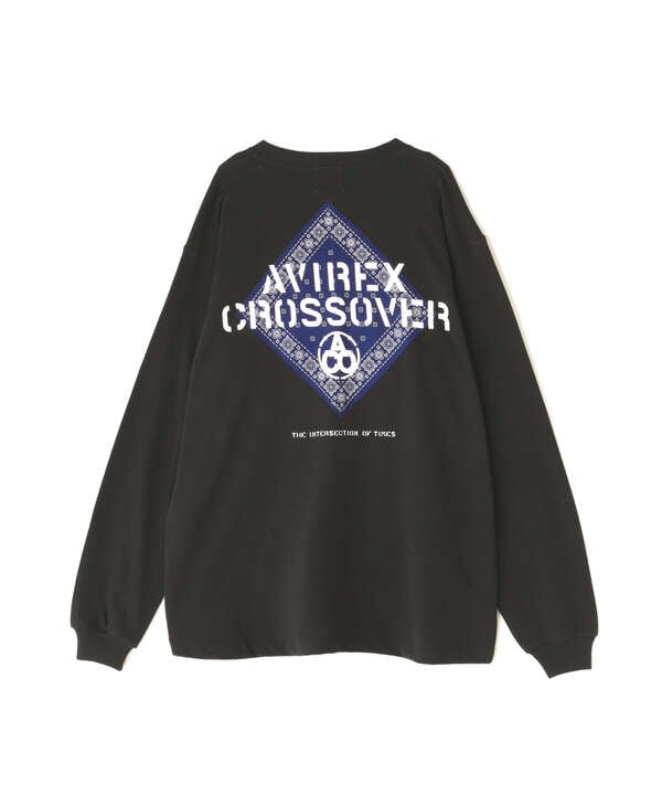 《CROSSOVER》BANDANA PATCH LONGSLEEVE T-SHIRT / バンダナ パッチ 長袖Tシャツ / AVIREX