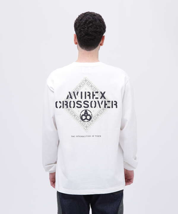 《CROSSOVER》BANDANA PATCH LONGSLEEVE T-SHIRT / バンダナ パッチ 長袖Tシャツ / AVIREX