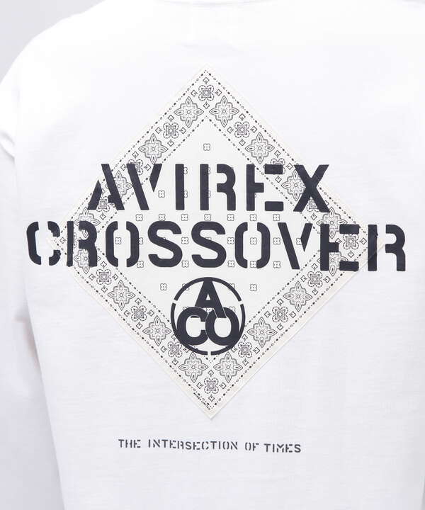 《CROSSOVER》BANDANA PATCH LONGSLEEVE T-SHIRT / バンダナ パッチ 長袖Tシャツ / AVIREX