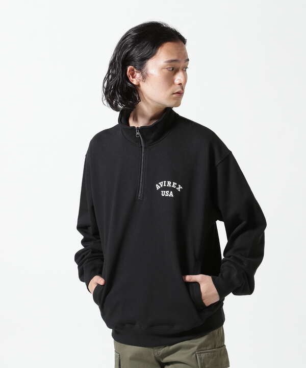 《WEB&DEPOT限定》ASTAR HALFZIP SWEAT / Aスター ハーフジップスウェット / AVIREX / アヴィレックス