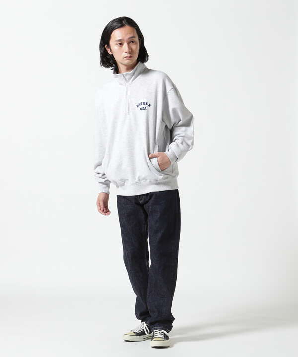 《WEB&DEPOT限定》ASTAR HALFZIP SWEAT / Aスター ハーフジップスウェット / AVIREX / アヴィレックス