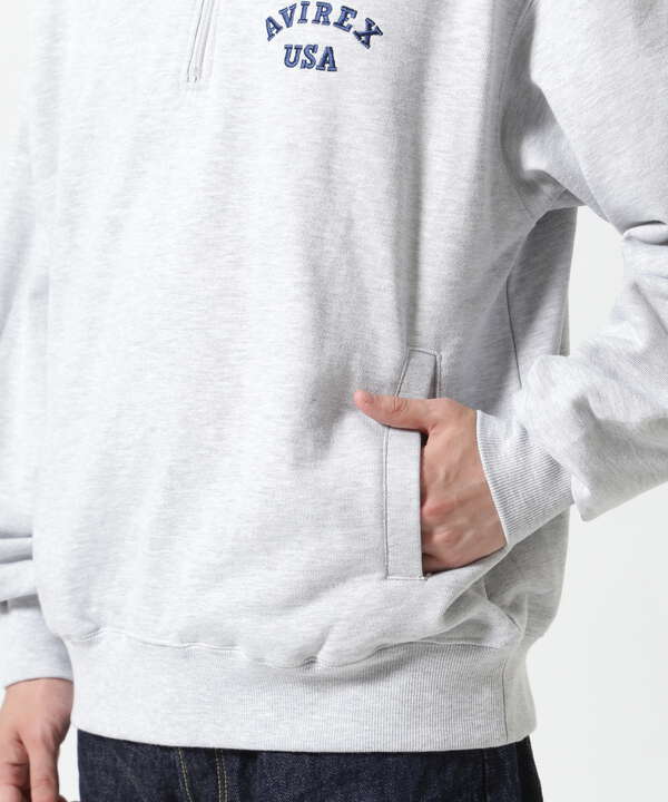 《WEB&DEPOT限定》ASTAR HALFZIP SWEAT / Aスター ハーフジップスウェット / AVIREX / アヴィレックス