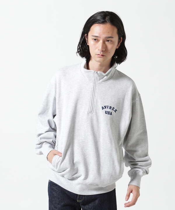 《WEB&DEPOT限定》ASTAR HALFZIP SWEAT / Aスター ハーフジップスウェット / AVIREX / アヴィレックス