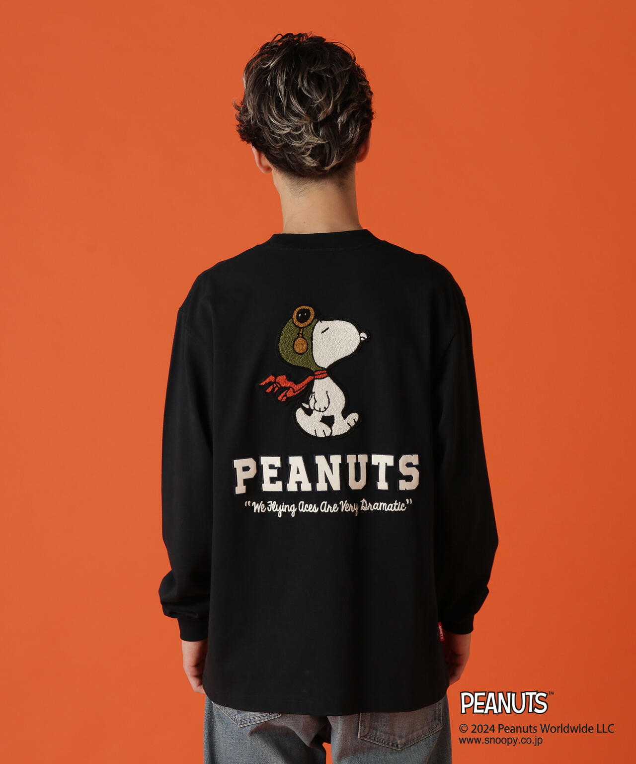 《AVIREX × PEANUTS》LONGSLEEVE　T-SHIRT "FLYING ACE" /長袖Tシャツ "フライング エース" 