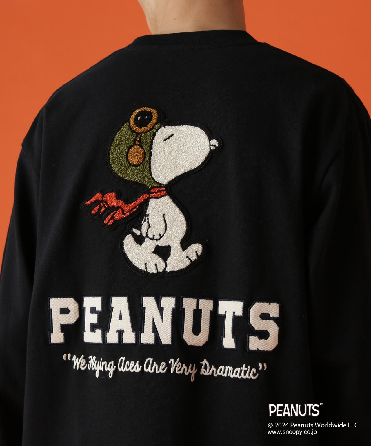 《AVIREX × PEANUTS》LONGSLEEVE　T-SHIRT "FLYING ACE" /長袖Tシャツ "フライング エース" 