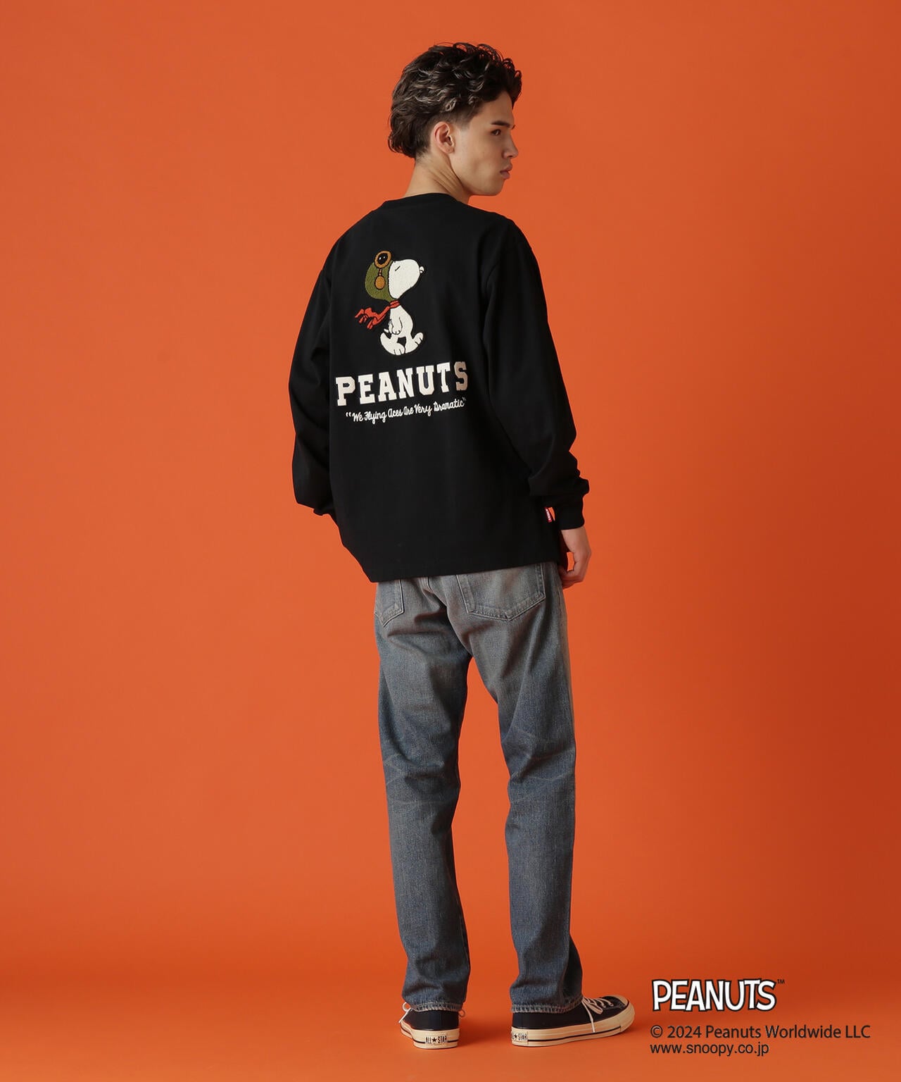 《AVIREX × PEANUTS》LONGSLEEVE　T-SHIRT "FLYING ACE" /長袖Tシャツ "フライング エース" 