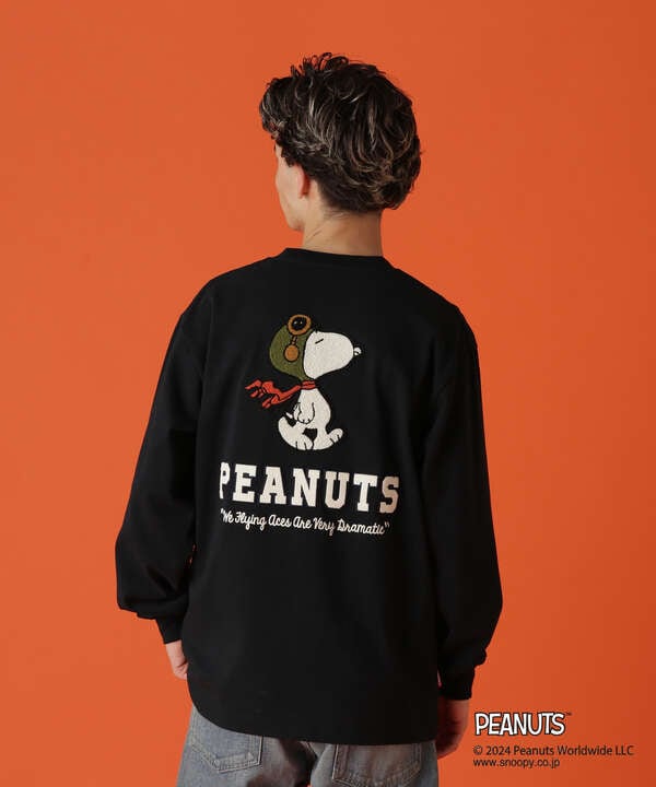 《AVIREX × PEANUTS》LONGSLEEVE　T-SHIRT "FLYING ACE" /長袖Tシャツ "フライング エース" 