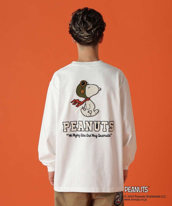 《AVIREX × PEANUTS》LONGSLEEVE　T-SHIRT "FLYING ACE" /長袖Tシャツ "フライング エース" 