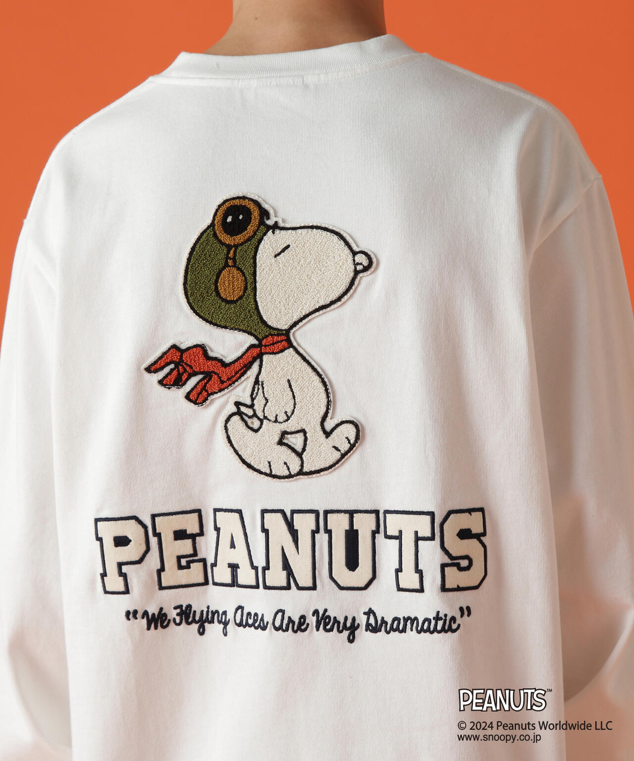 《AVIREX × PEANUTS》LONGSLEEVE　T-SHIRT "FLYING ACE" /長袖Tシャツ "フライング エース" 