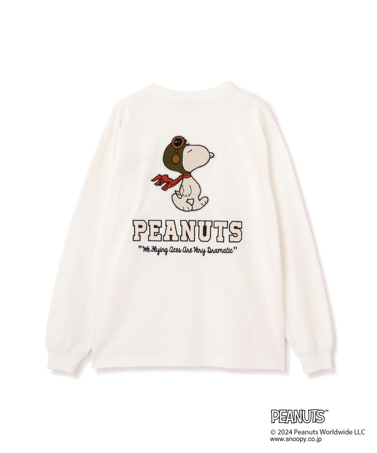 《AVIREX × PEANUTS》LONGSLEEVE　T-SHIRT "FLYING ACE" /長袖Tシャツ "フライング エース" 