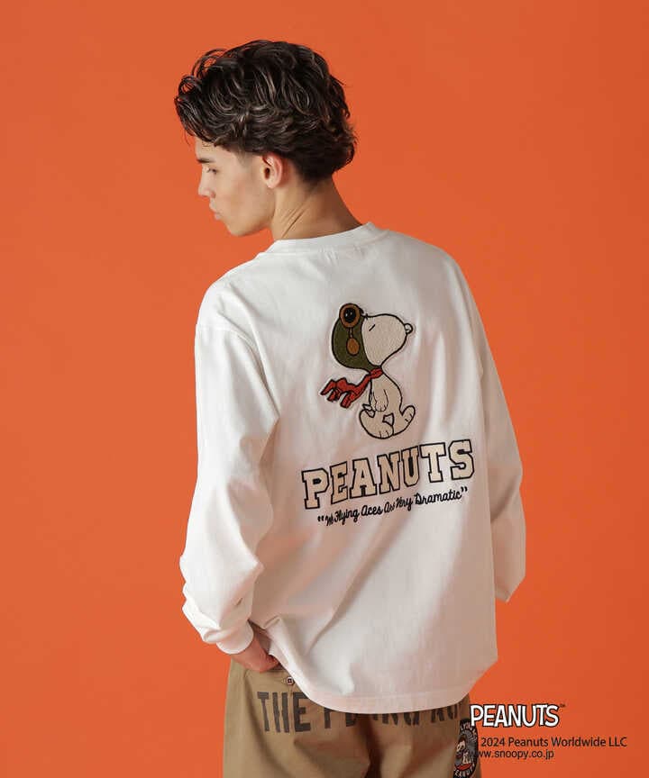 《AVIREX × PEANUTS》LONGSLEEVE　T-SHIRT ”FLYING ACE” /長袖Tシャツ ”フライング エース” 