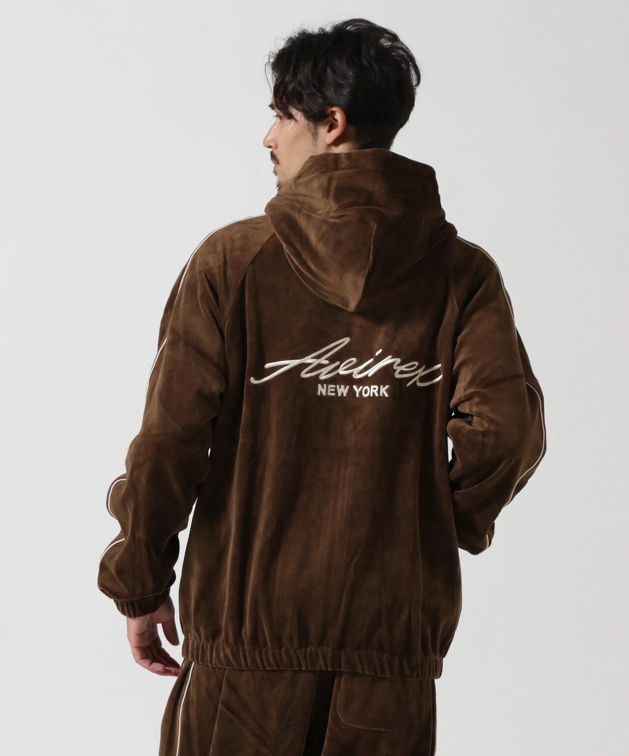 VELOUR ZIP PRAKA CURSIVE LOGO / ベロア ジップ パーカー カーシブロ