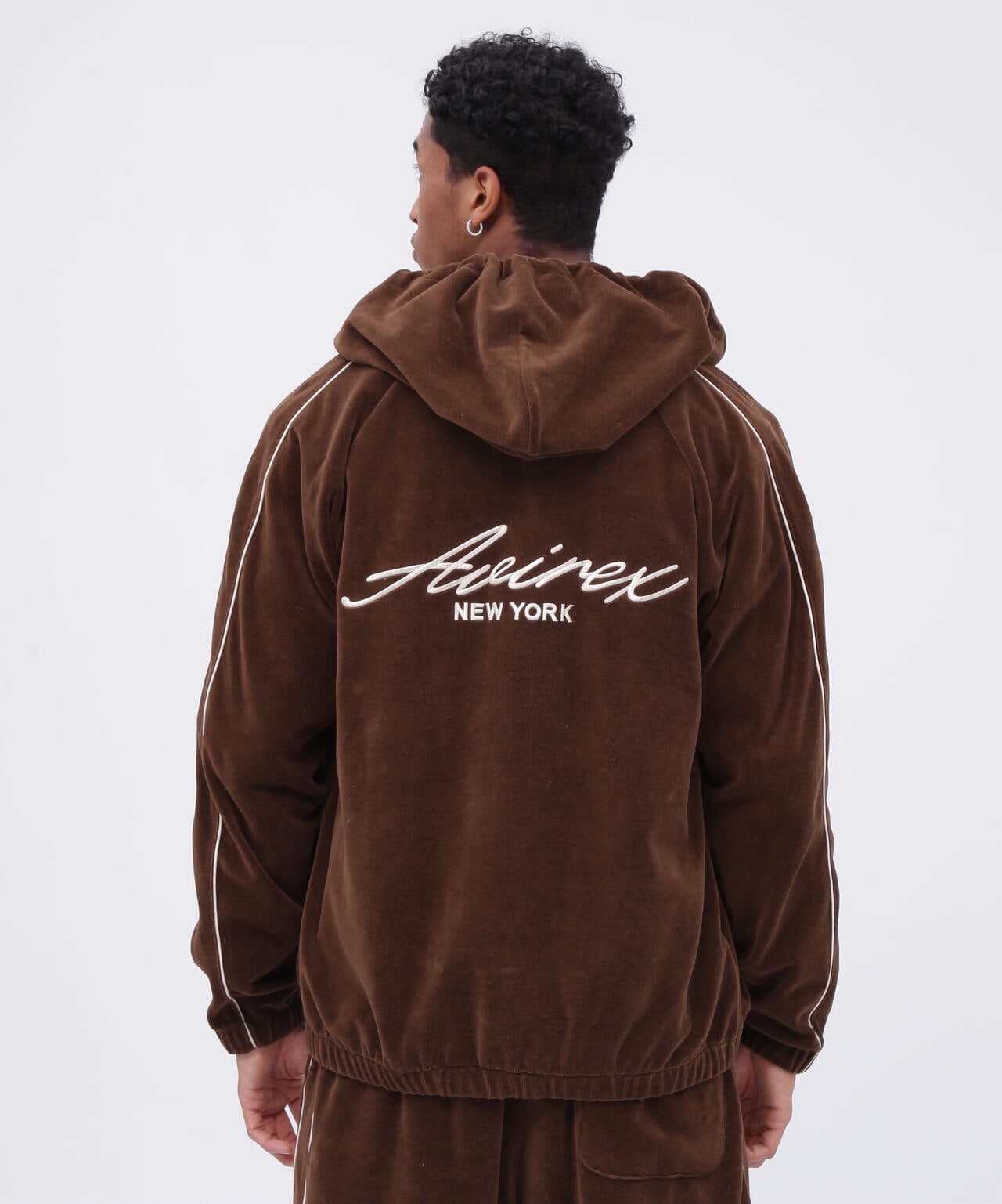 VELOUR ZIP PRAKA CURSIVE LOGO / ベロア ジップ パーカー カーシブロ