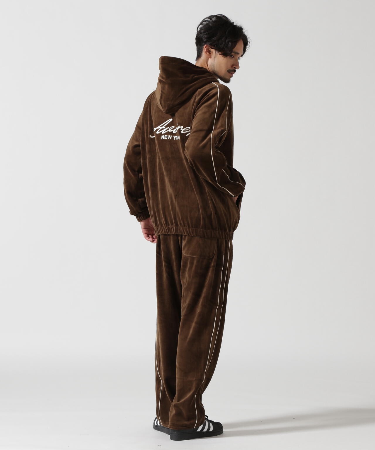 VELOUR ZIP PRAKA CURSIVE LOGO / ベロア ジップ パーカー カーシブロ