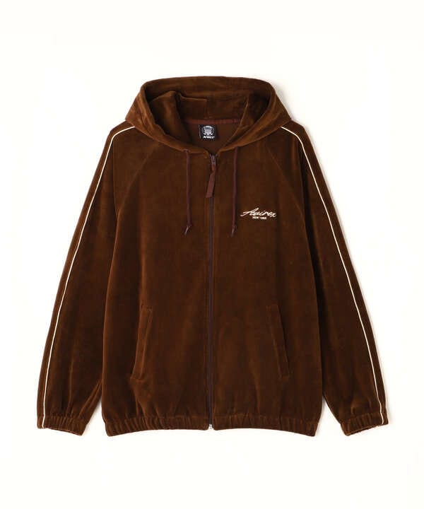 VELOUR ZIP PRAKA CURSIVE LOGO / ベロア ジップ パーカー カーシブロ