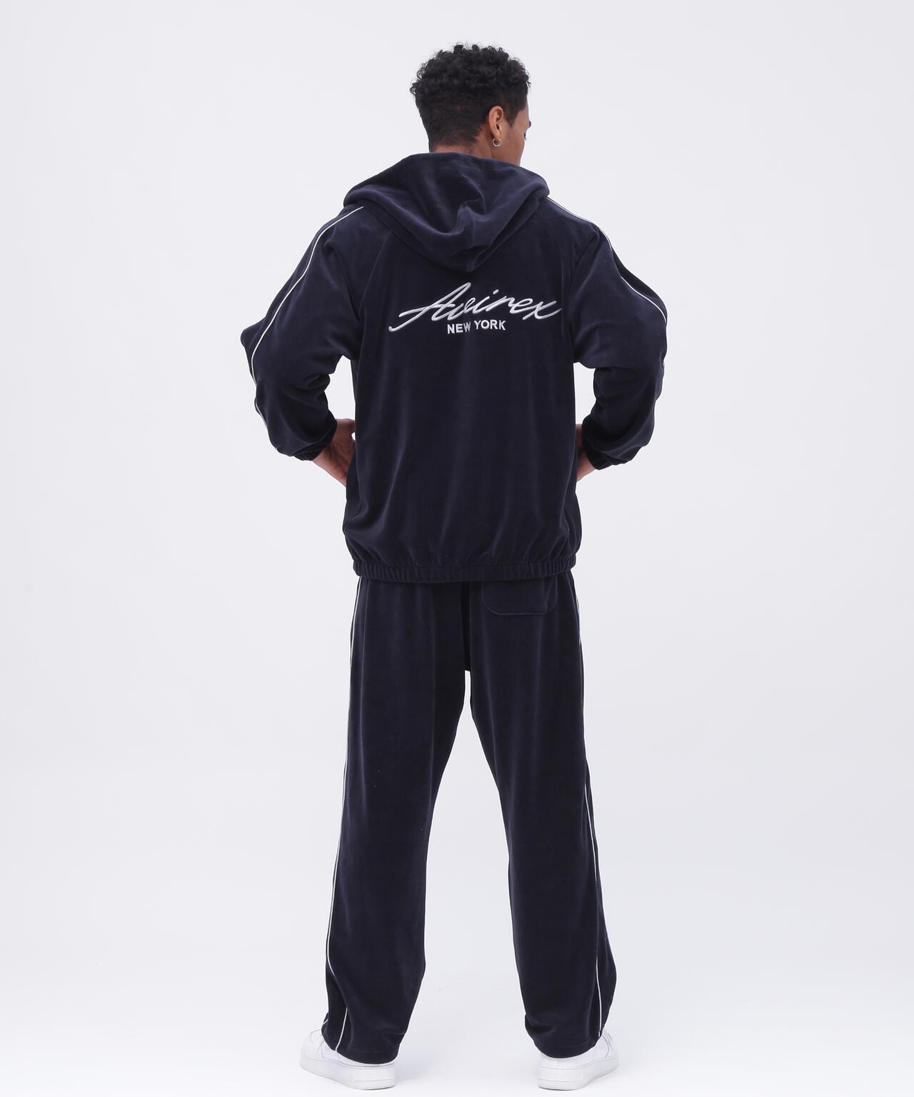 VELOUR ZIP PRAKA CURSIVE LOGO / ベロア ジップ パーカー カーシブロ