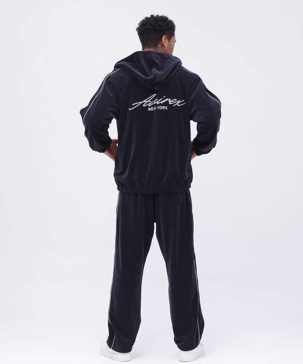 VELOUR ZIP PRAKA CURSIVE LOGO / ベロア ジップ パーカー カーシブロ