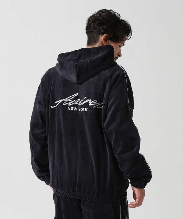 VELOUR ZIP PRAKA CURSIVE LOGO / ベロア ジップ パーカー カーシブロ