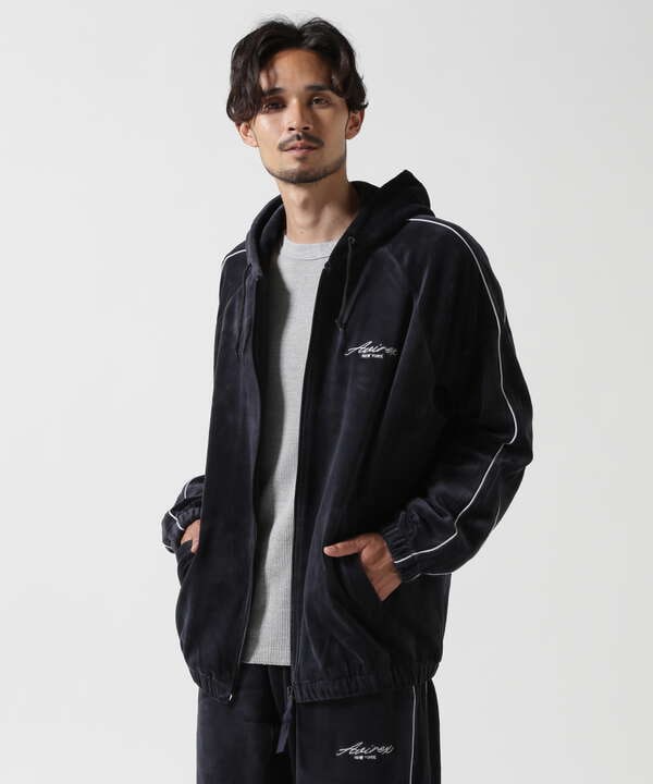 VELOUR ZIP PRAKA CURSIVE LOGO / ベロア ジップ パーカー カーシブロ